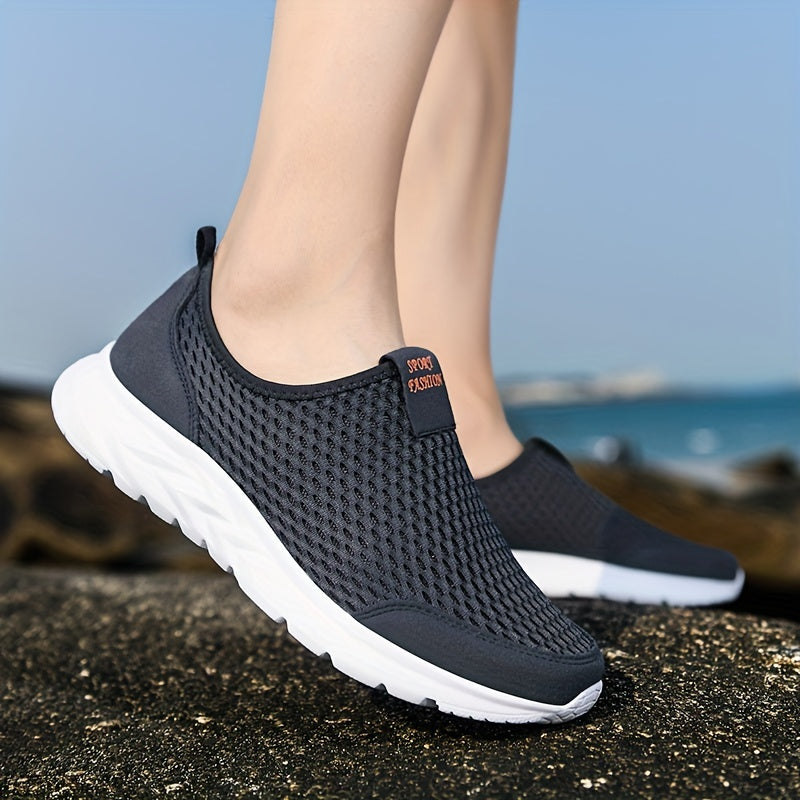 Men's Slip-On Mesh Sneakers - Athletic and Breathable Walking Shoes