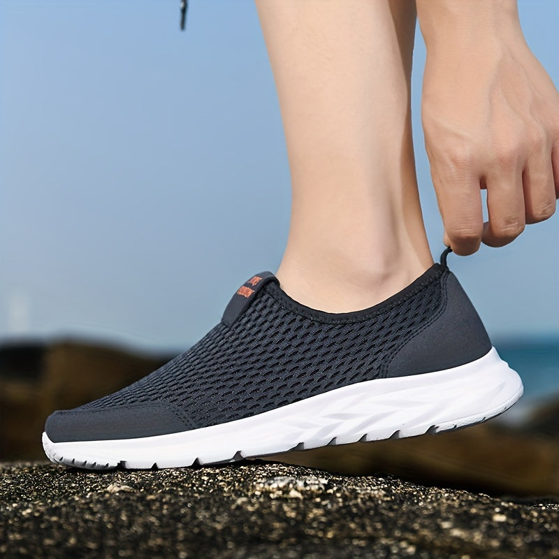 Men's Slip-On Mesh Sneakers - Athletic and Breathable Walking Shoes