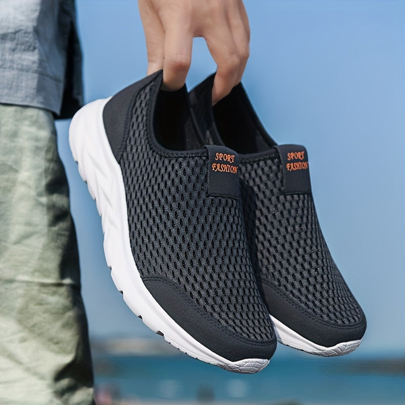 Men's Slip-On Mesh Sneakers - Athletic and Breathable Walking Shoes