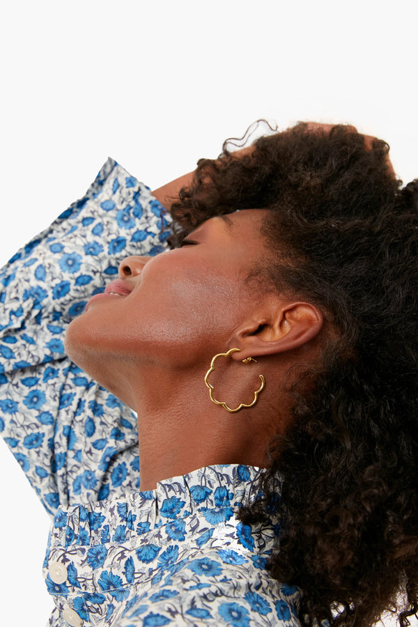 Scallop Hoop Earrings