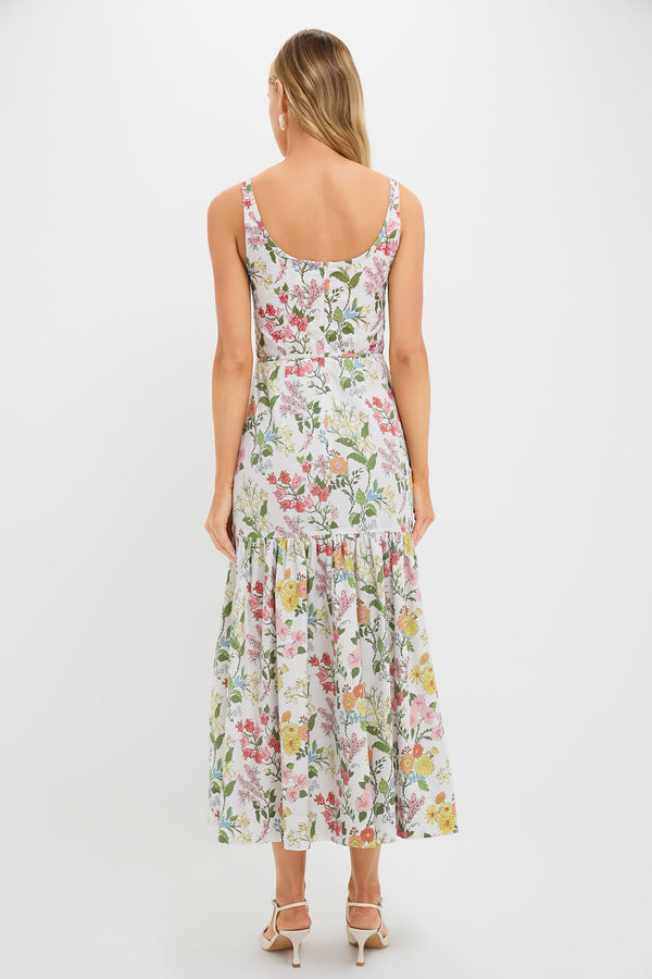Multi Floral Double Drawstring Dress