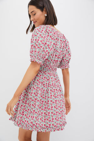 Red Dahlia Floral Dorothy Mini Dress