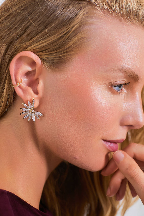 Gold Crystal Ear Cuff Set