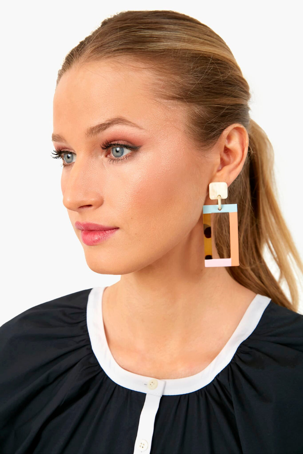 Neutral Color Block Earrings