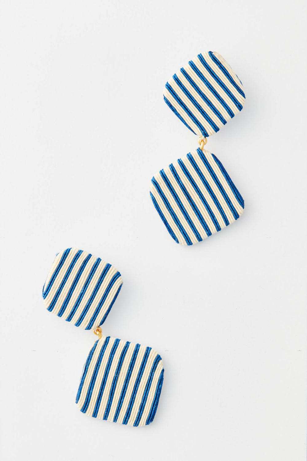 Navy and White Striped Jillian Earrings