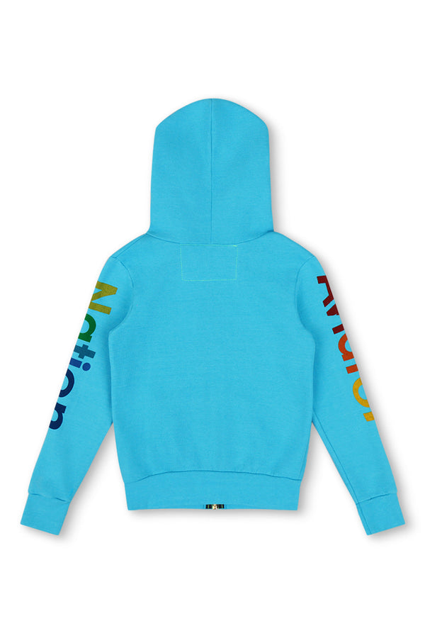 KID'S AVIATOR NATION ZIP HOODIE - NEON BLUE