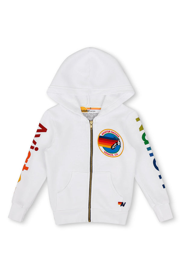 KID'S AVIATOR NATION ZIP HOODIE - WHITE