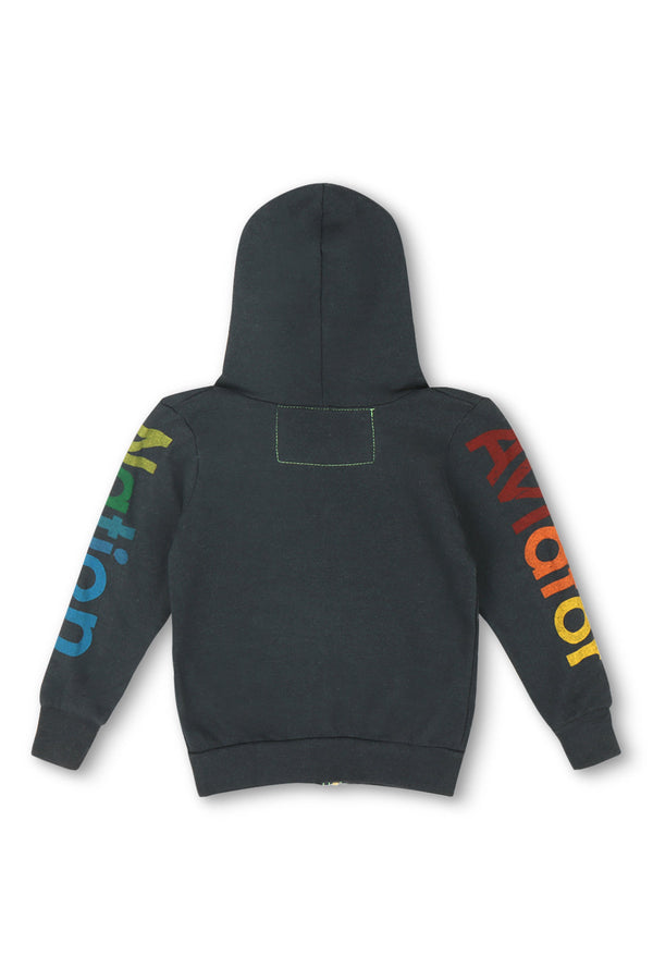 KID'S AVIATOR NATION HAMPTONS ZIP HOODIE - CHARCOAL