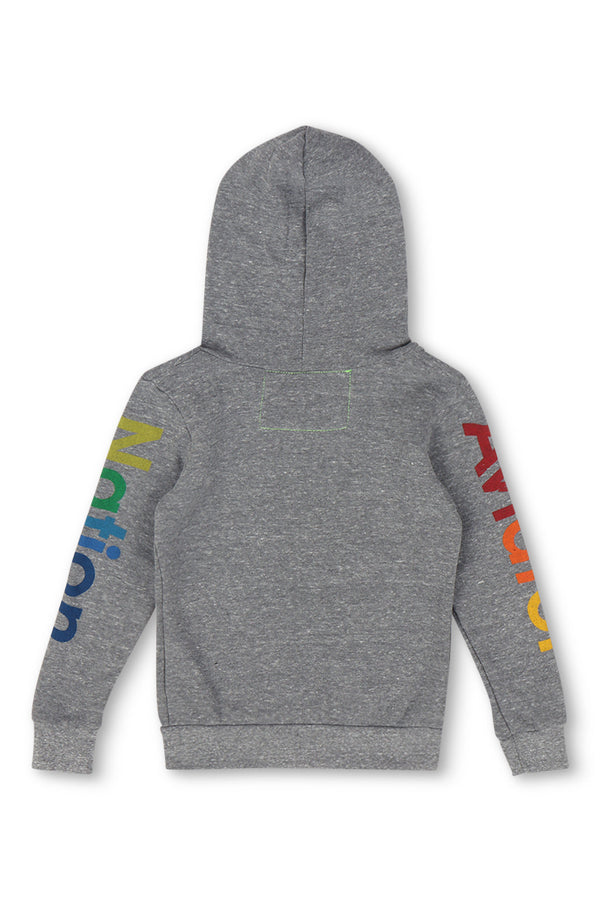 KID'S AVIATOR NATION ZIP HOODIE - HEATHER GREY