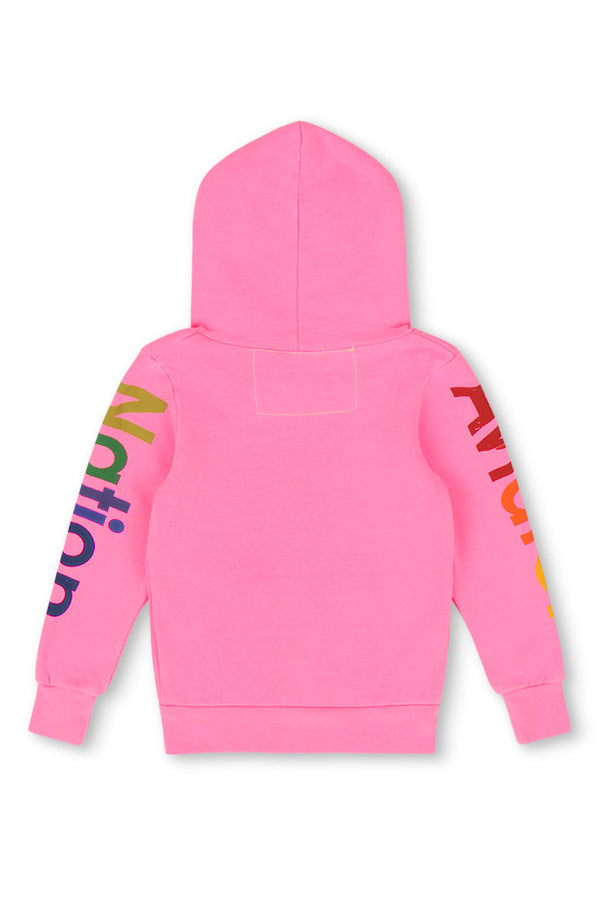 KID'S AVIATOR NATION ZIP HOODIE - NEON PINK