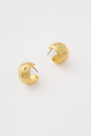 Starry Night Gold Huggie Earrings
