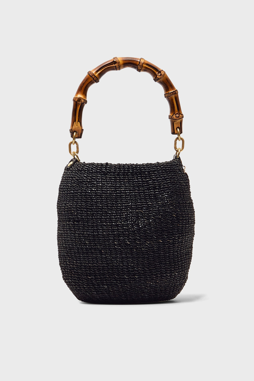 Black Pot De Miel Bag with Bamboo Handle