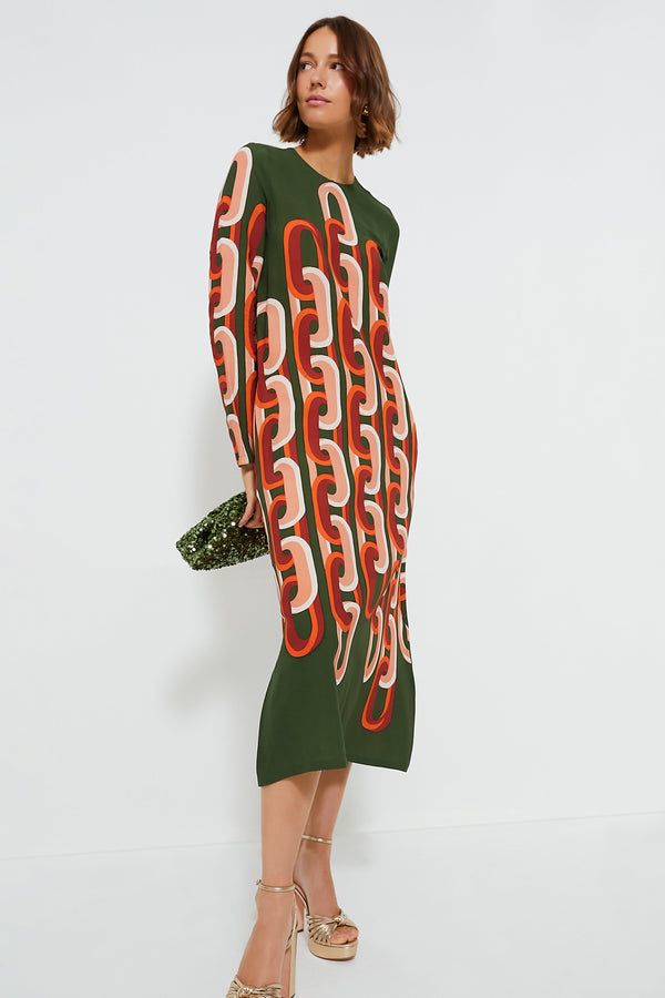 Prometheus Placee Long Sleeve Midi Swing Dress