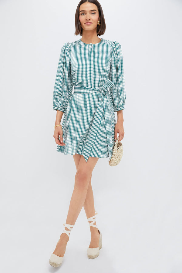 Green Gingham Seersucker Cordelia Dress
