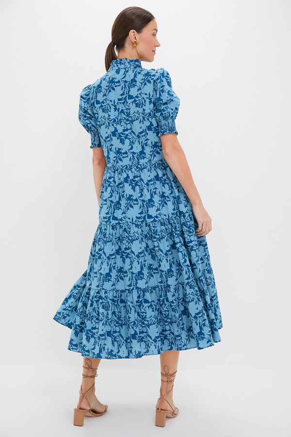 Steel Blue Floral Bennett Maxi Dress