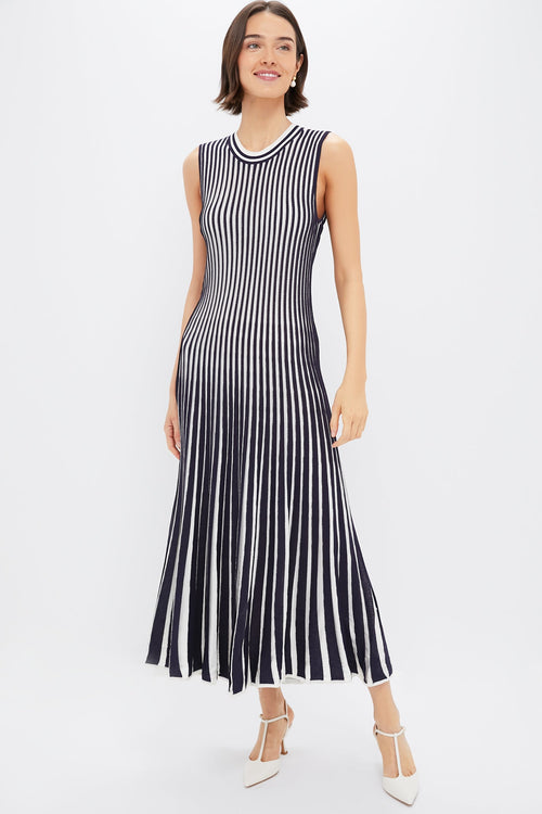 Navy Stripe Knit Amie Dress