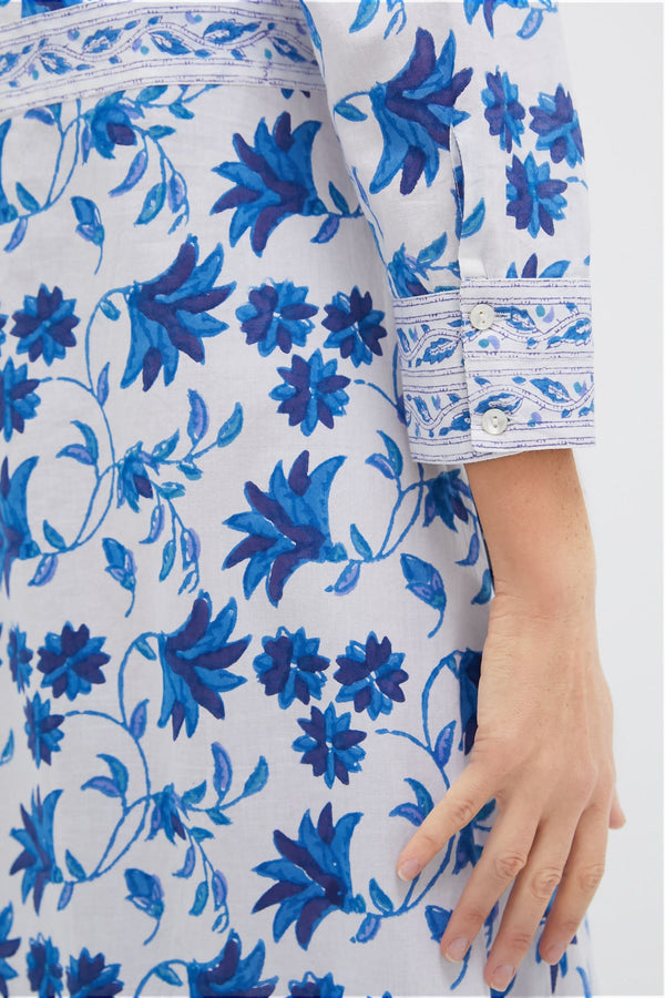 Marion Blue Shirt Maxi Dress