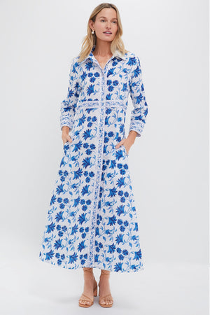 Marion Blue Shirt Maxi Dress