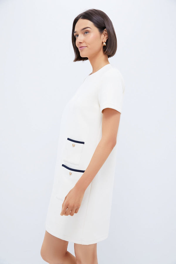 Pearl White Short Sleeve Francoise Dress