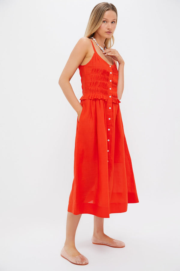 Chili Zora Solid Tank Button Down Dress