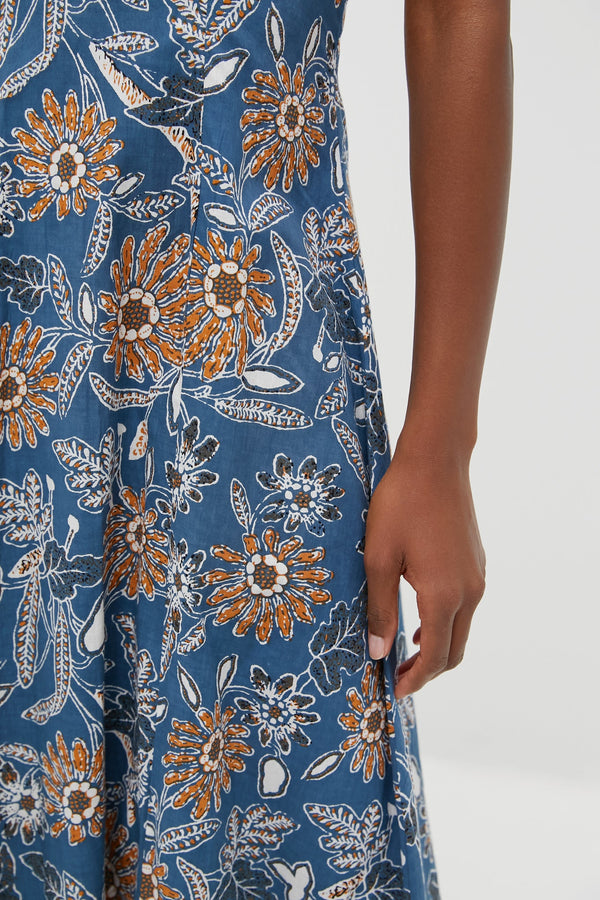 Magnolia Floral Print Leslie Midi Dress