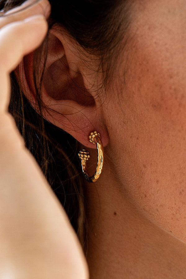 Gold Berry Small Hoop Earrings