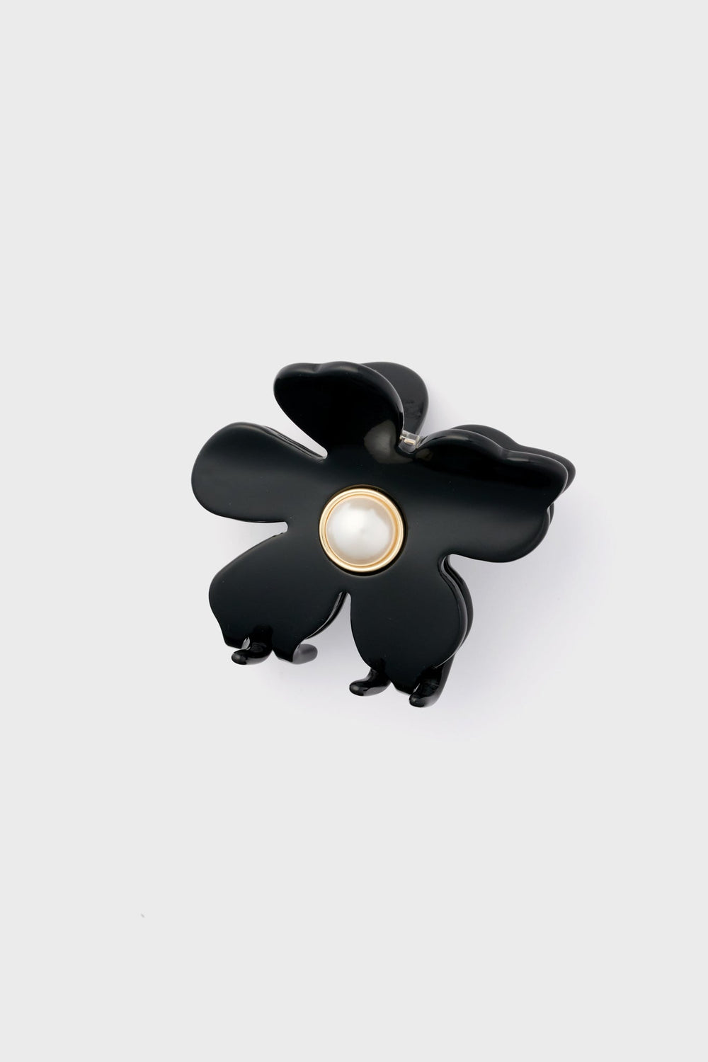 Jet Pearl Lily Claw Clip