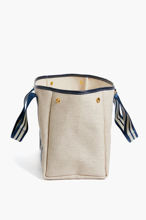 Navy Equestrian Traversee M Linen Tote