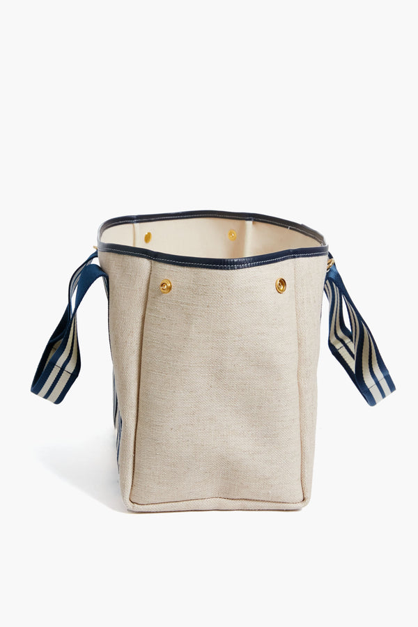 Navy Equestrian Traversee M Linen Tote