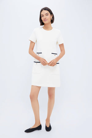 Pearl White Short Sleeve Francoise Dress