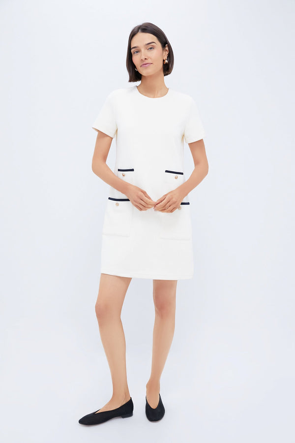 Pearl White Short Sleeve Francoise Dress