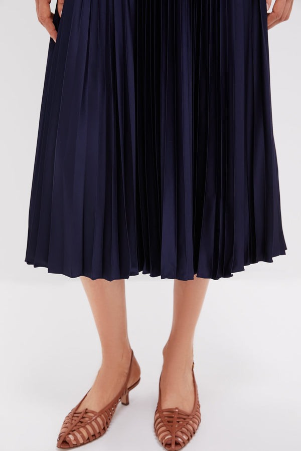 Hunter Navy Short Sleeve Day Dress