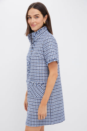 Blue Multi Tweed Ophelia Dress