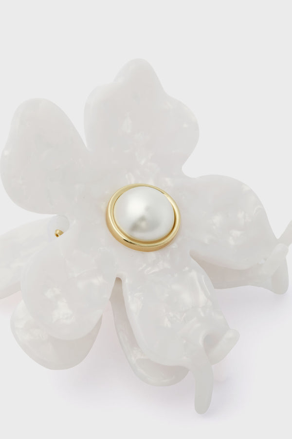 Mother of Pearl Lily Claw Clip