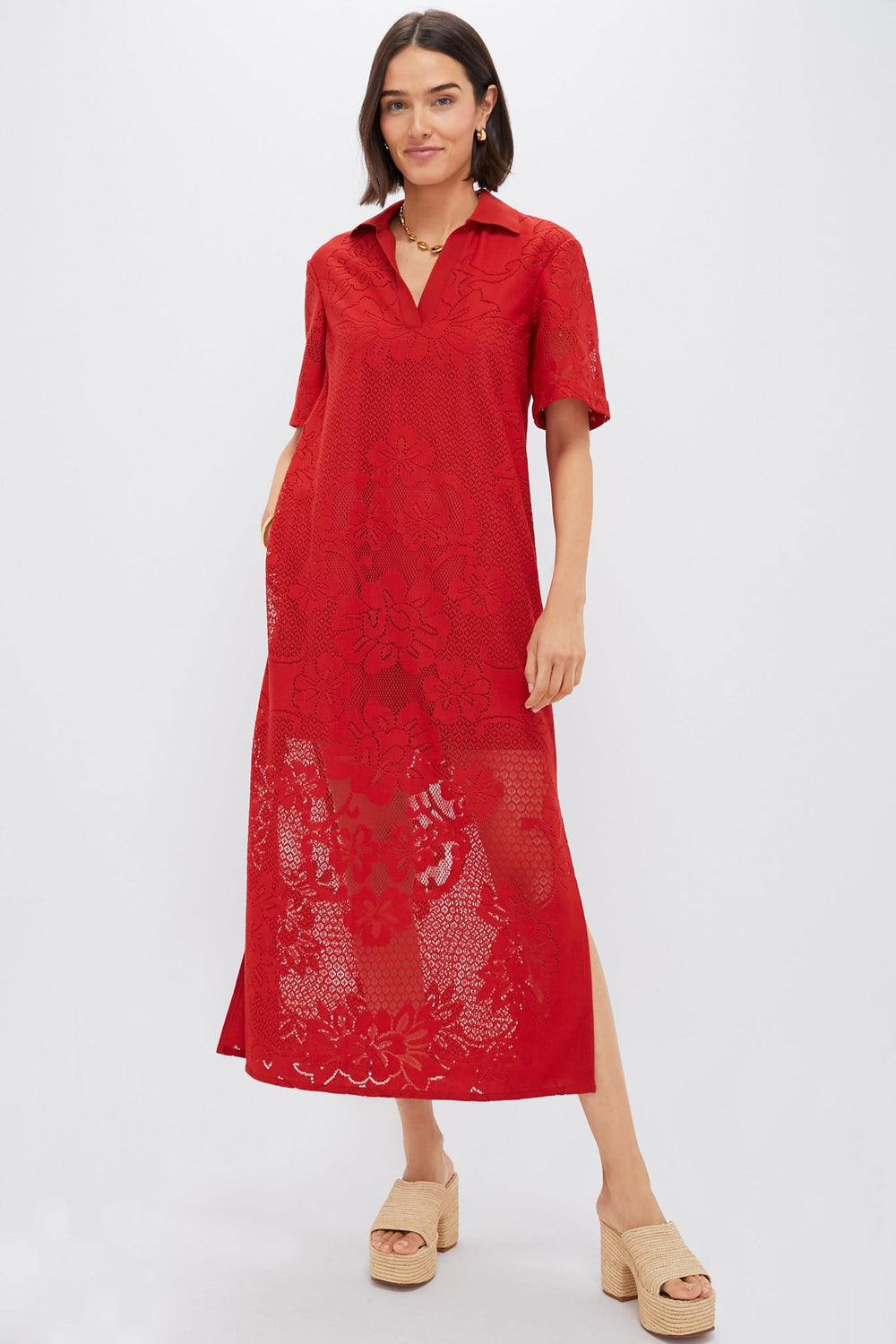 Crimson Lace Marta Dress