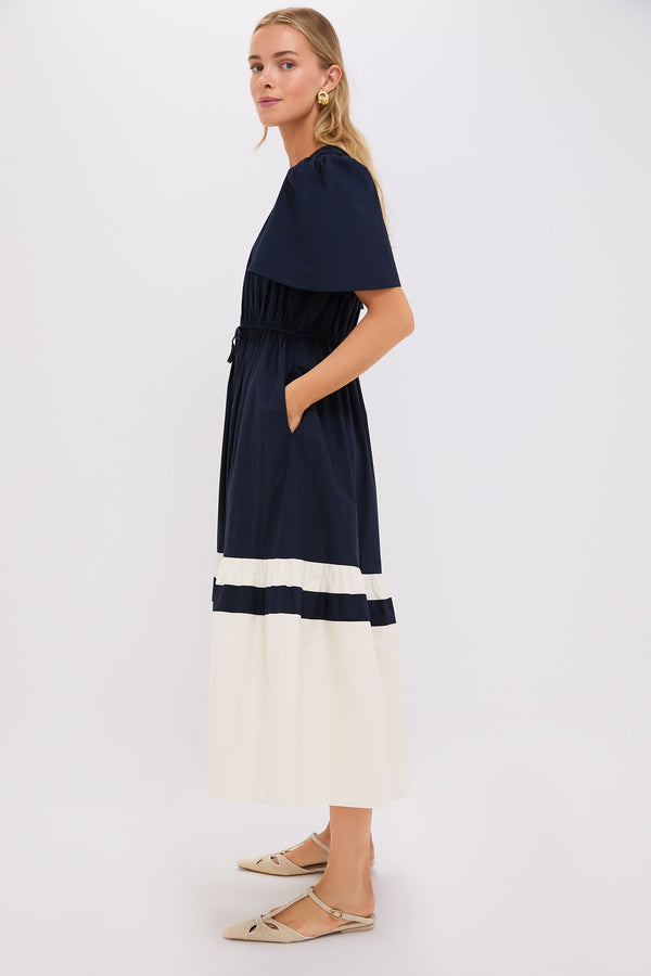 Navy and Cream Cotton Mitchell Dress