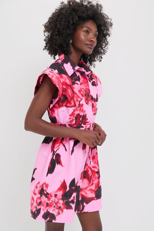Cerise Blossom Mini Chloe Dress