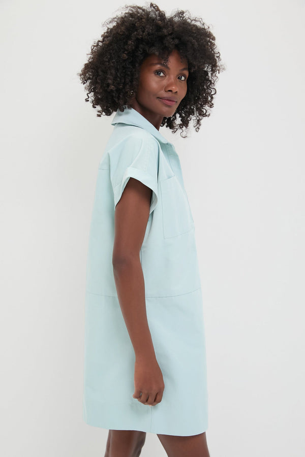 Light Blue Structured Cotton Corey Dress