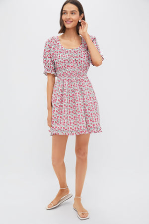 Red Dahlia Floral Dorothy Mini Dress
