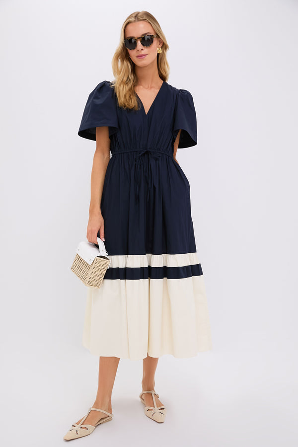 Navy and Cream Cotton Mitchell Dress