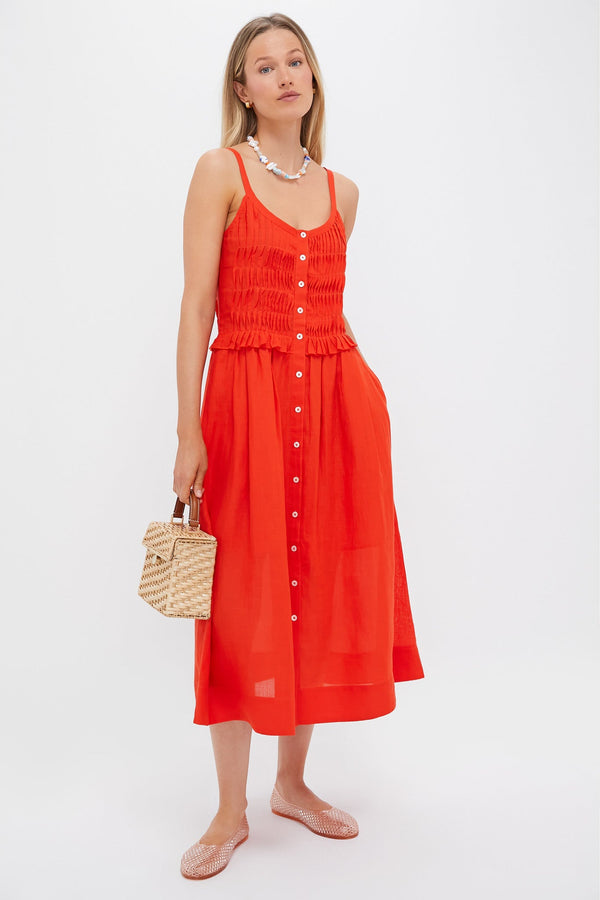 Chili Zora Solid Tank Button Down Dress