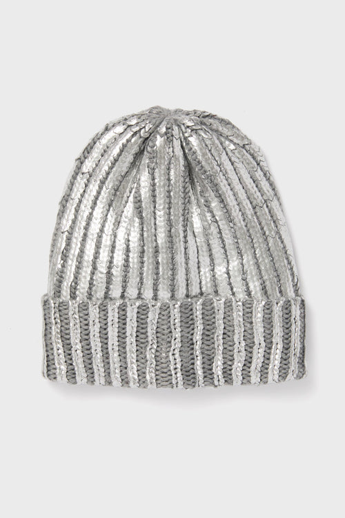 Silver Metallic Winter Hat