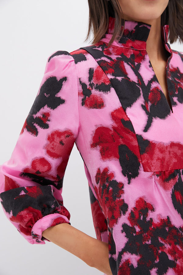 Cerise Blossom Jacquard Palmerston Dress