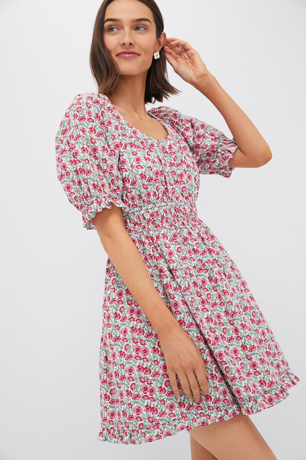 Red Dahlia Floral Dorothy Mini Dress