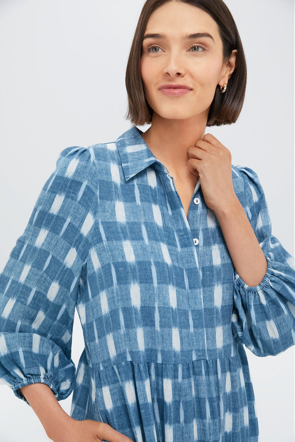 Blue Ikat Mabel Maxi Dress