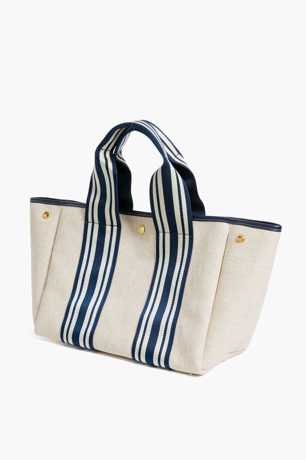 Navy Equestrian Traversee M Linen Tote