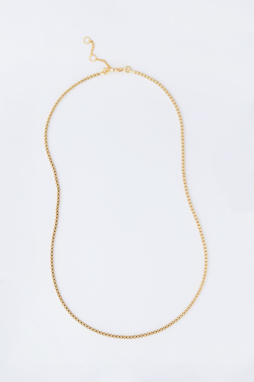 Gold Thin Box Chain Necklace