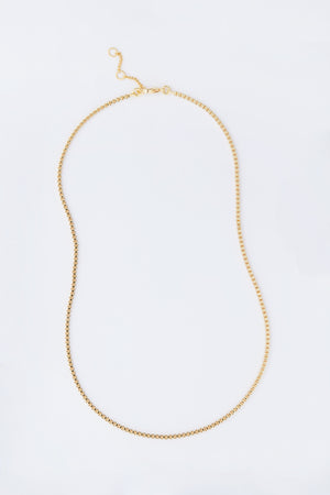 Gold Thin Box Chain Necklace