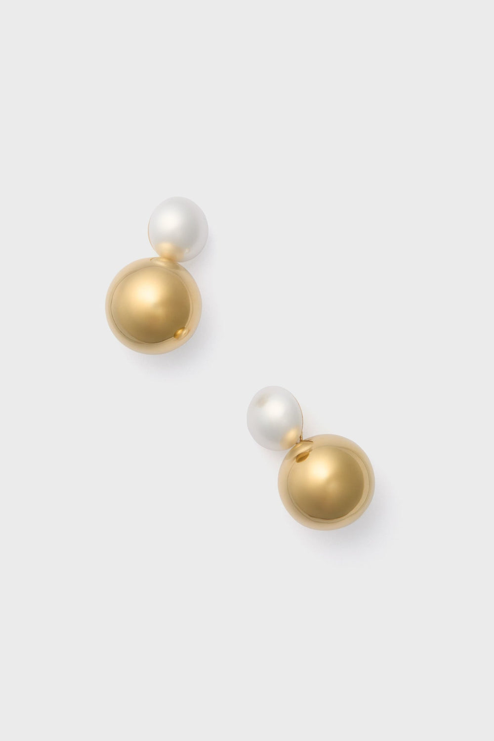 Gold Pearl Sphere Earrings