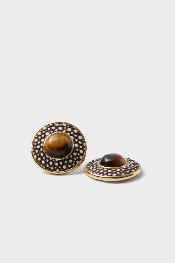 Tiger's Eye Emery Studs